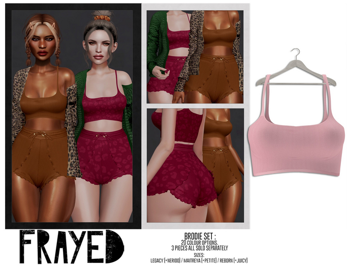 Frayed - Brodie Crop - Pink