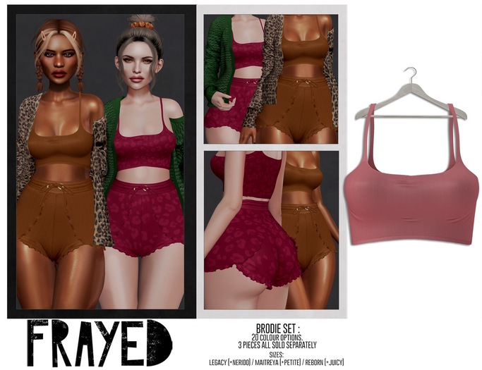 Frayed - Brodie Crop - Rose