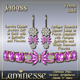 JADYSS Yenny Choker & Earrings Set OP - Fuscia Sapphire White Diamond Gold