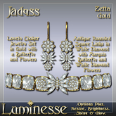 JADYSS Zetta Choker & Earrings Set OP - White Diamond Gold