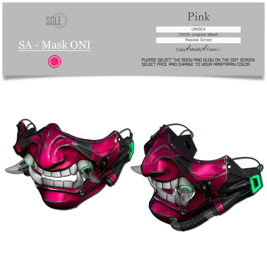 :::SOLE::: SA - Mask ONI (Pink)