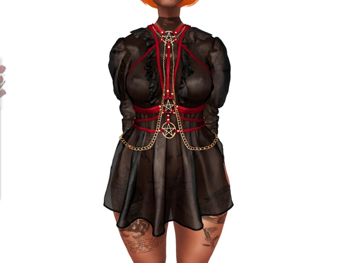 Mug - Wicked Witchy - Vintage Sheer Dress Black/red RARE - Lara