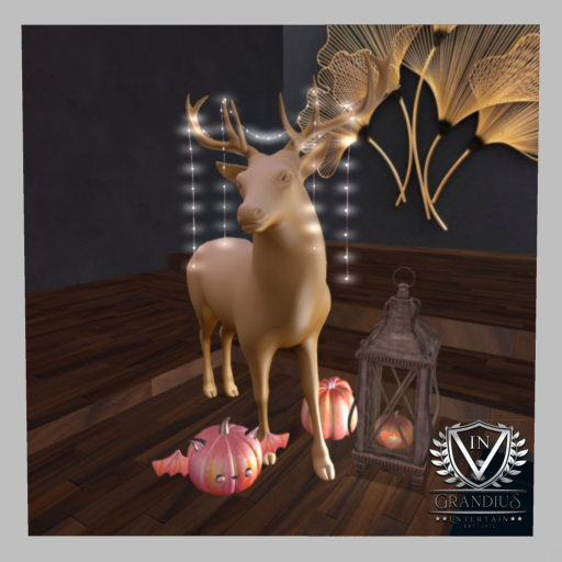 Golden Deer Pumpkin Decore