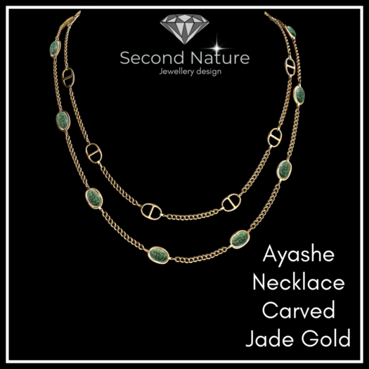 SNJ Ayashe Necklace Carved Jade Gold ADD!!