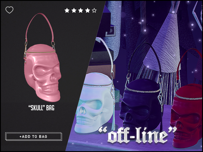 "Off-Line" x "Skull" Bag / Rose
