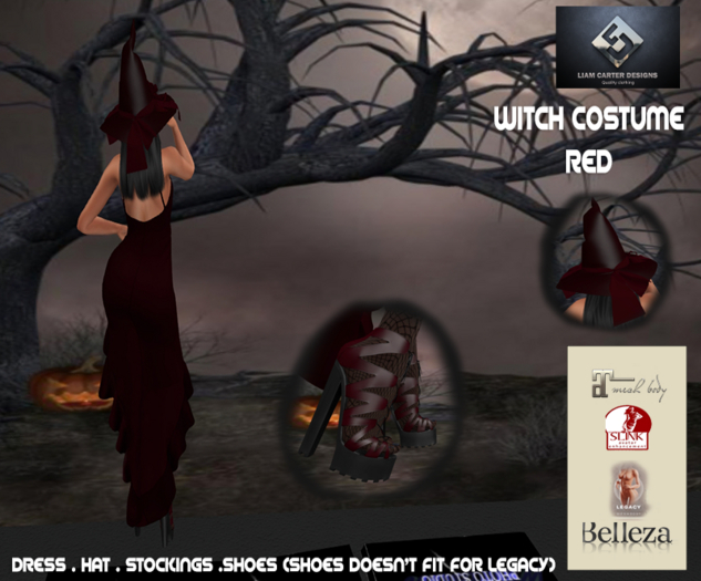 LCD Witch Costume Red