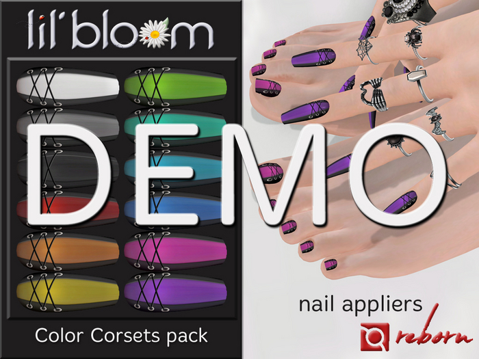 {LB} eBODY - REBORN nail HUD::DEMO Color Corsets