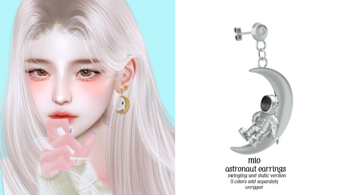 Mio - Astronaut Earring Silver