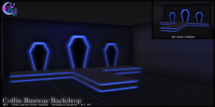 *NeverWish* Coffin Runway Backdrop - Blue