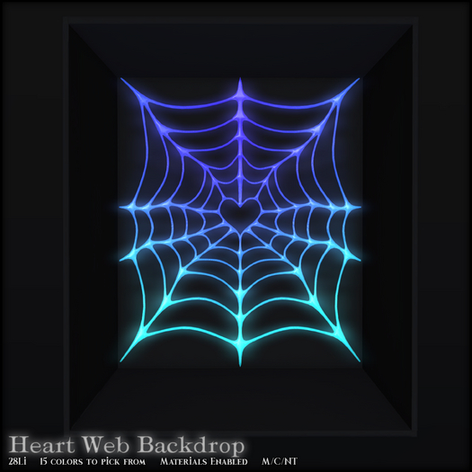 *NeverWish* Heart Web Backdrop - Blue/Teal