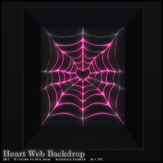 *NeverWish* Heart Web Backdrop - HotPink