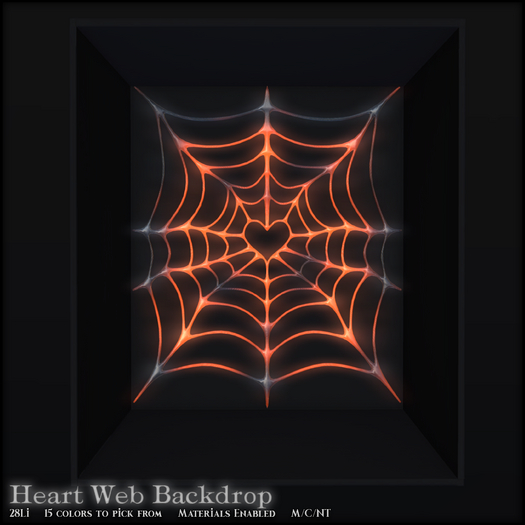 *NeverWish* Heart Web Backdrop - Orange