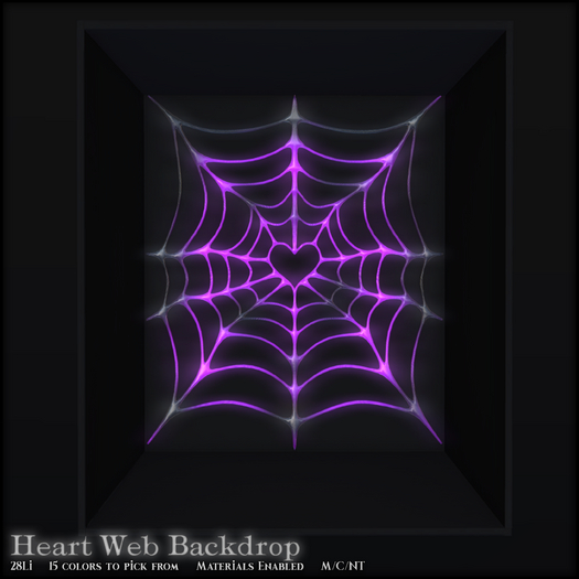 *NeverWish* Heart Web Backdrop - Purple
