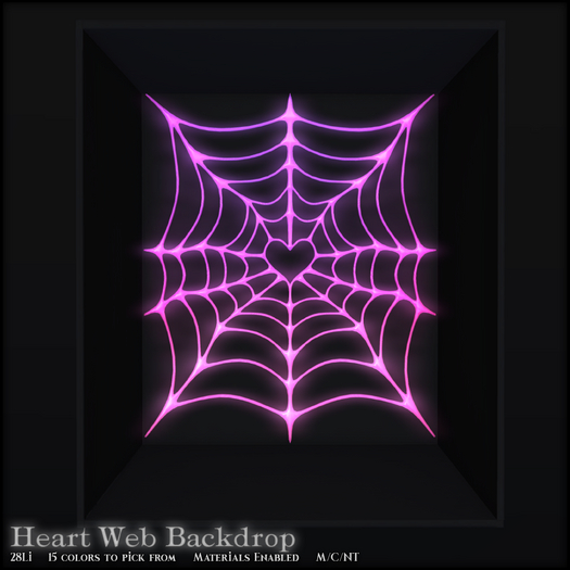 *NeverWish* Heart Web Backdrop - Purple/Pink