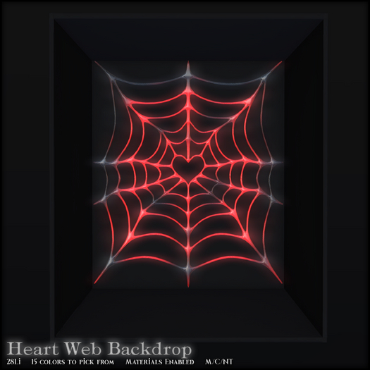 *NeverWish* Heart Web Backdrop - Red