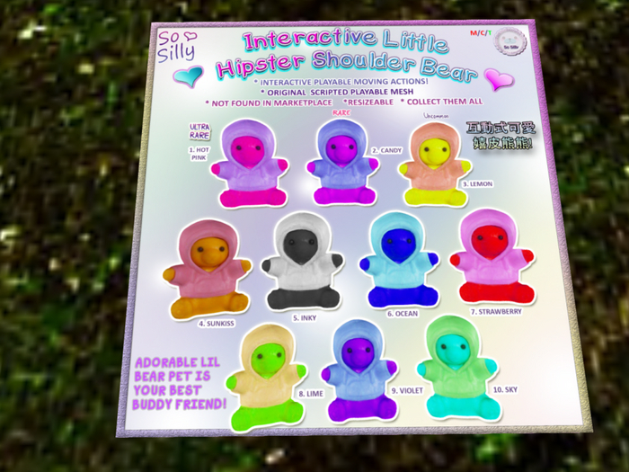 01 So Silly Hippy Bear Pet BOX - HOTPINK ULTRA RARE