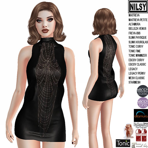 WEB CLUB DRESS,MESH BODY