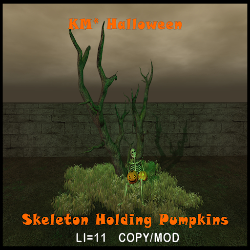 KM* Box - Skeleton Holding Pumpkins