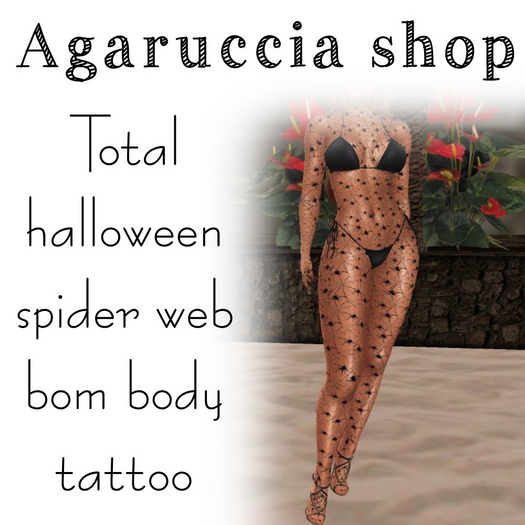 Total halloween spider web bom body tattoo