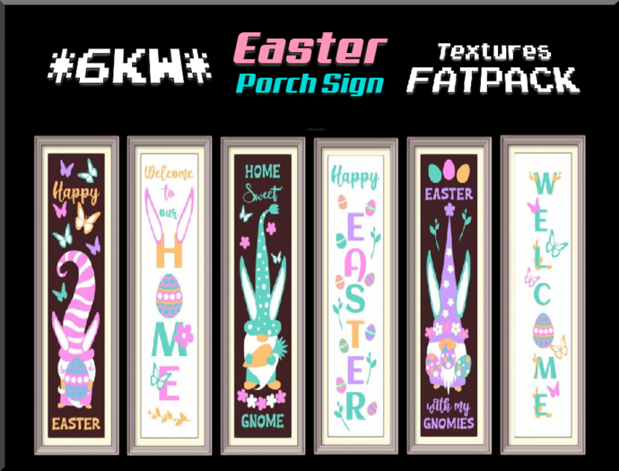 *6KW* FULL PERM Easter Porch Sign Textures FATPACK