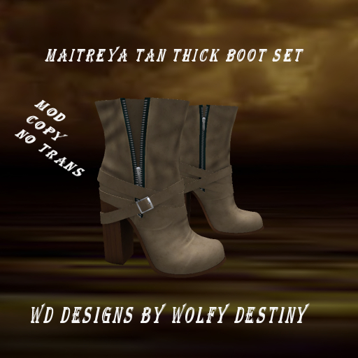 Maitreya Tan Thick Boot Set Boxed