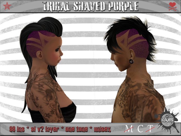 *inkies* stars shaved hair purple