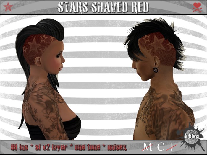 *inkies* stars shaved hair red