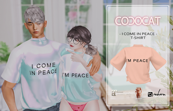 .cococat. Peace tee (Girl) - Peach