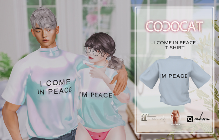 .cococat. Peace tee (Girl) - Blue