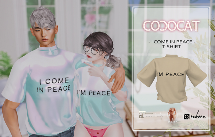 .cococat. Peace tee (Girl) - Beige