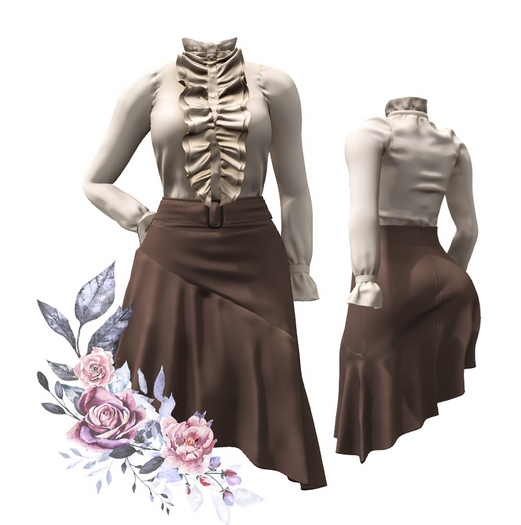 Y-Dress Frilled Blouse skirt Box