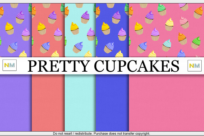 Pretty Cupcakes Fabrics Matchup Kit 10 Seamless Textures NM