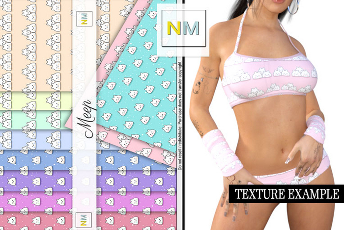 Meep Cute Kawaii Pastel Patterns Kit 10 Seamless Textures NM