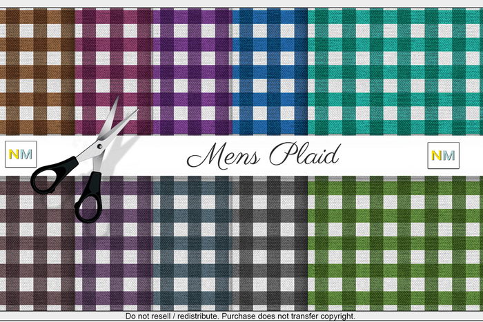 Mens Plaid Fabrics Matchup Kit 10 Seamless Textures NM