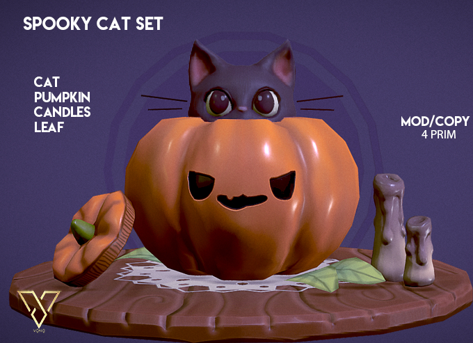 ::VOND HOME::SPOOKY CAT SET 4LI 