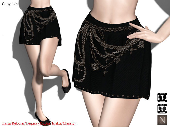 [Nerium] Punk Skirt - Black