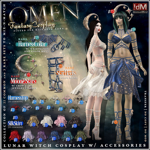 25 !dM Omen **MOON&STARS** (LARA BOX) RARE