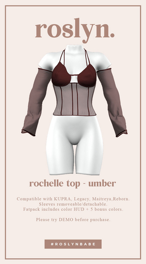 roslyn. rochelle top. umber