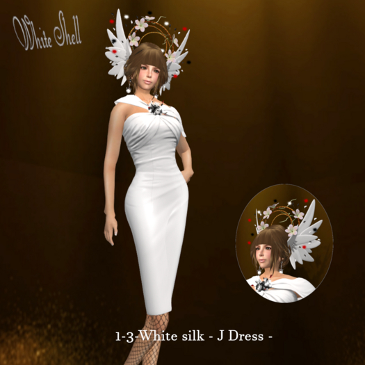 1-3-White silk - J Dress -Box