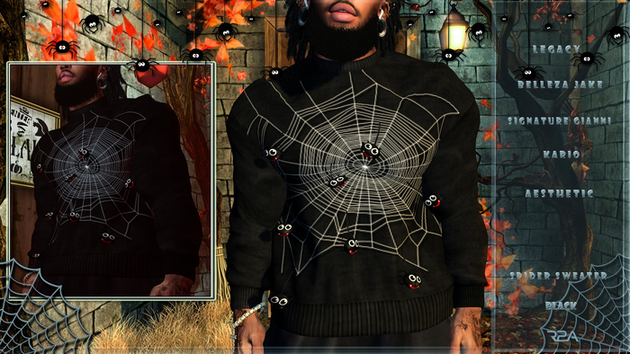 R2A-SPIDER SWEATER BLACK