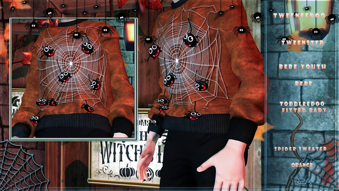 R2A-KIDS SPIDER SWEATER ORANGE