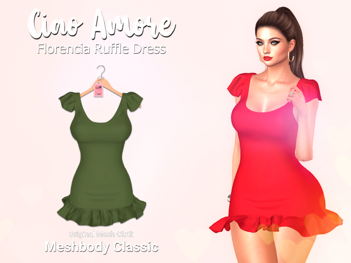 Ciao Amore! - Florencia Ruffle Dress Olive