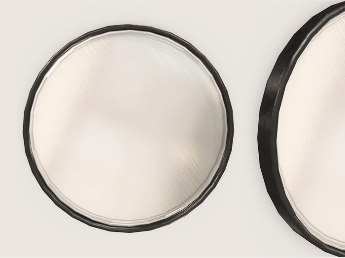 Dahlia - Sienna - Round Mirror - Black