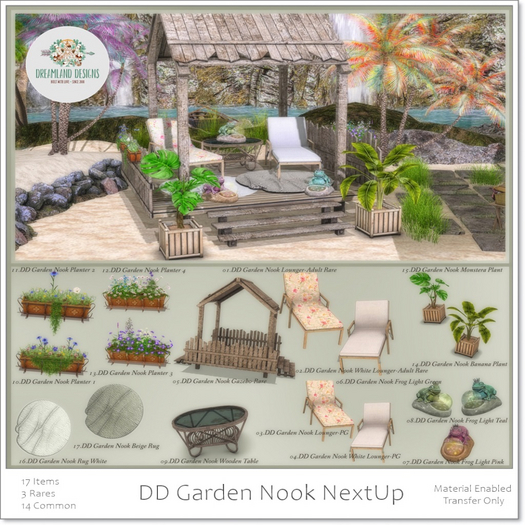 16.DD Garden Nook Rug White/Boxed