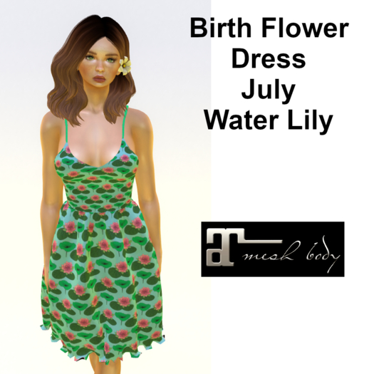 Birth Flower Dress July Waterlily