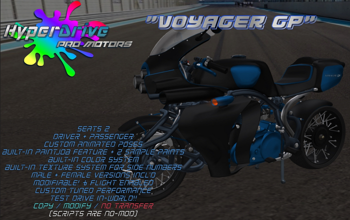 "VOYAGER GP" MotorCycle By HyperDrive Pro Motors