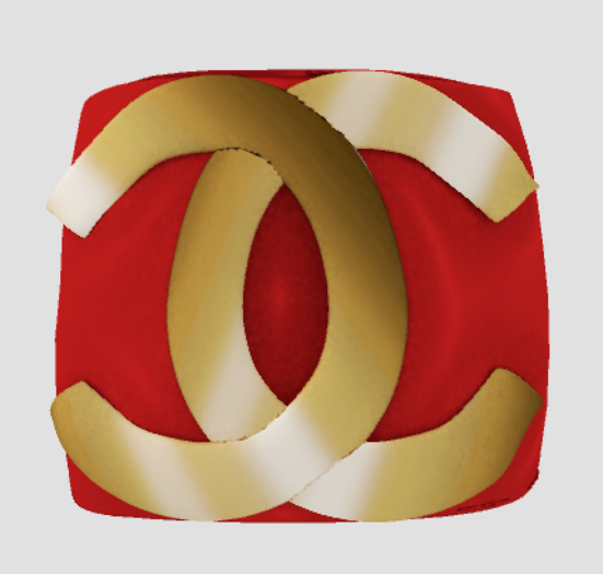 [7891.] Chanil Red Leather Cuff - RARE