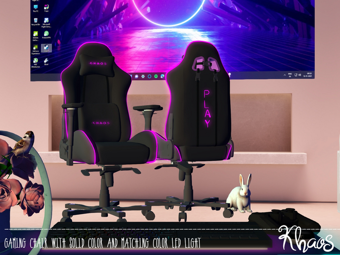 Khaos's Led Gamer Chair solid black & purple led