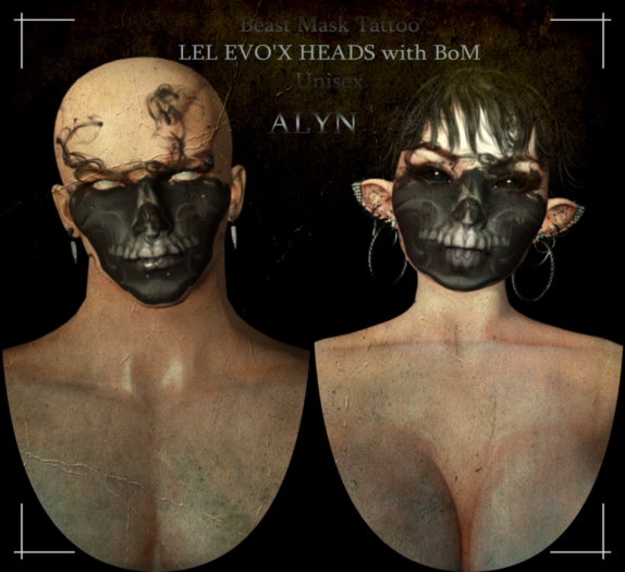 [ALYN]  Beast Mask Tattoo - BOM