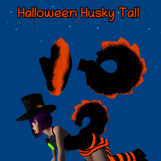 Halloween colored animesh Husky tail